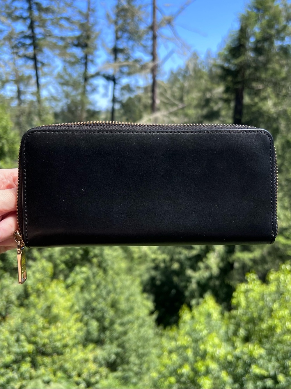 COACH Long Zip-Around Wallet Smooth Black Leather with Gold Hardware AUTHENTIC - Picture 2 of 11